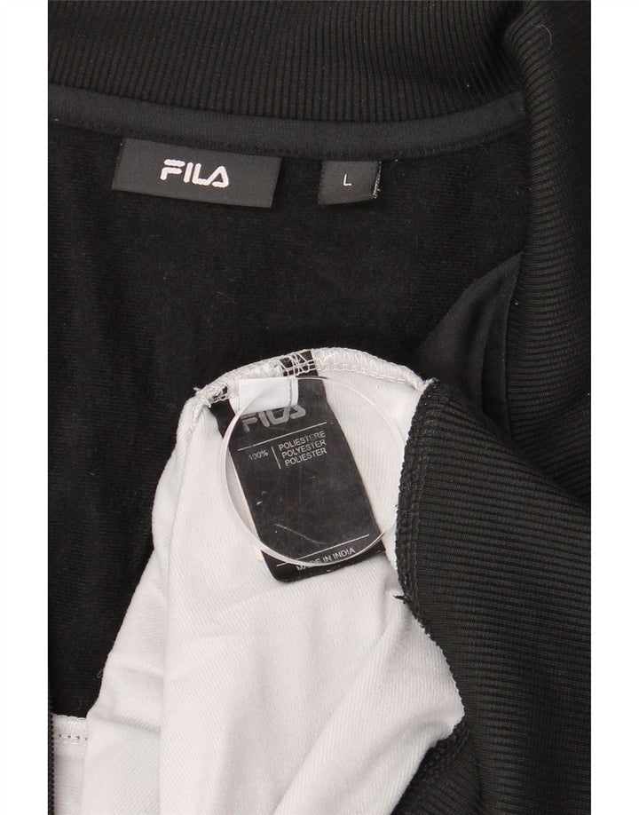 FILA Mens Tracksuit Top Jacket Large White Colourblock Polyester