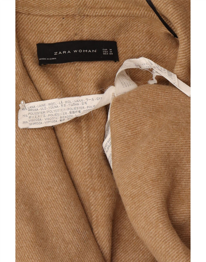 Zara Womens Oversized Overcoat UK 14 Medium Beige Wool