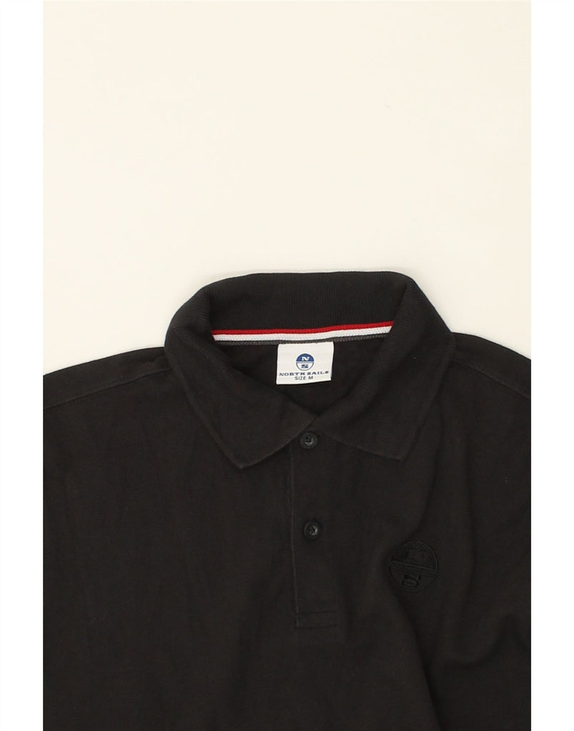 NORTH SAILS Mens Long Sleeve Polo Shirt Medium Black Cotton | Vintage North Sails | Thrift | Second-Hand North Sails | Used Clothing | Messina Hembry 