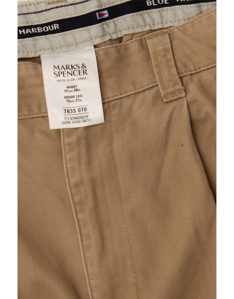 MARKS & SPENCER Mens Pegged Chino Trousers W36 L31 Beige Cotton Vintage Marks & Spencer and Second-Hand Marks & Spencer from Messina Hembry 
