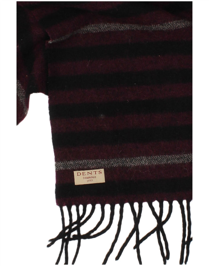 Dents Mens Rectangle Scarf One Size Purple Striped Winter
