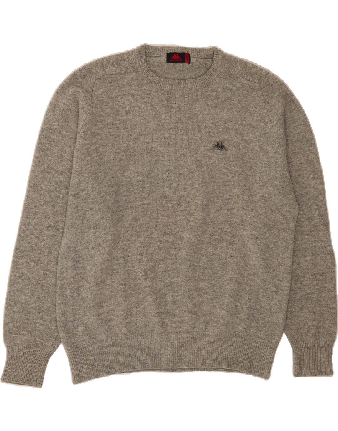 KAPPA Womens Crew Neck Jumper Sweater UK 16 Large Grey Wool Vintage Kappa and Second-Hand Kappa from Messina Hembry 