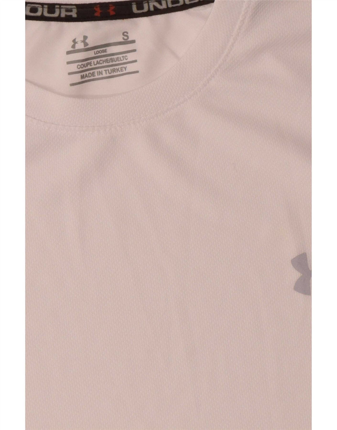 Under Armour Mens Loose Fit T-Shirt Top Small White Polyester