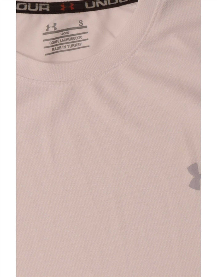 Under Armour Mens Loose Fit T-Shirt Top Small White Polyester
