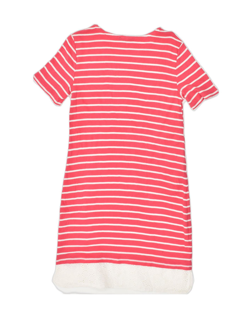 TOMMY HILFIGER Womens T-Shirt Dress UK 10 Small Pink Striped Cotton | Vintage Tommy Hilfiger | Thrift | Second-Hand Tommy Hilfiger | Used Clothing | Messina Hembry 