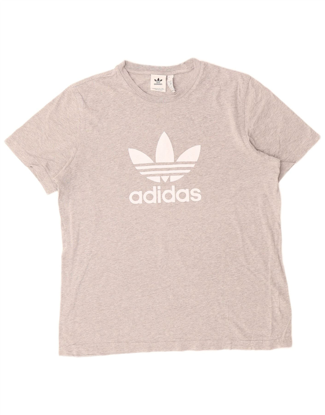 ADIDAS Mens Graphic T-Shirt Top Medium Grey Cotton