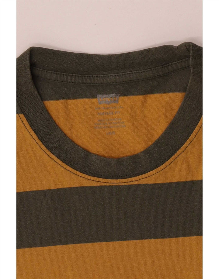 Levi's Mens T-Shirt Top Large Yellow Striped