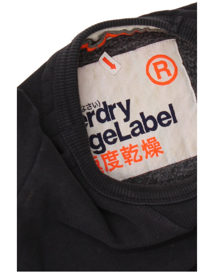 SUPERDRY Mens Sweatshirt Jumper Small Navy Blue Cotton