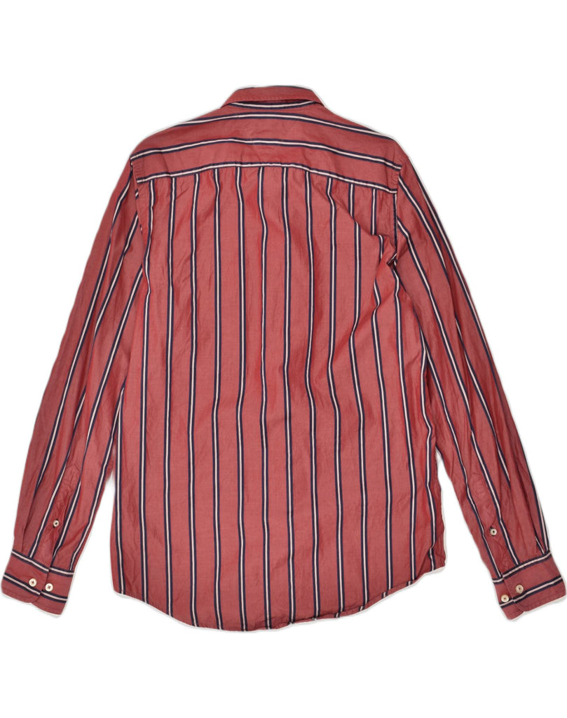 TOMMY HILFIGER Mens New York Fit Shirt Medium Burgundy Striped Cotton | Vintage Tommy Hilfiger | Thrift | Second-Hand Tommy Hilfiger | Used Clothing | Messina Hembry 