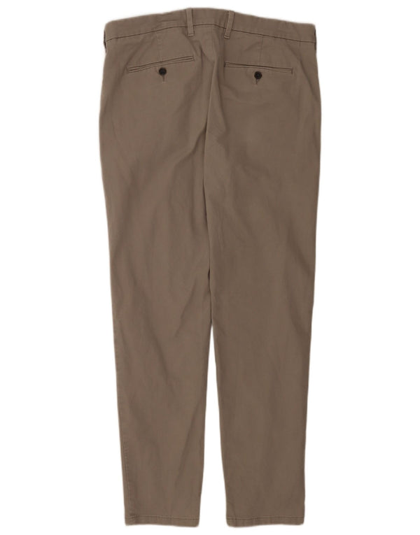Marks & Spencer Mens Slim Fit Chino Trousers W34 L31 Grey Cotton