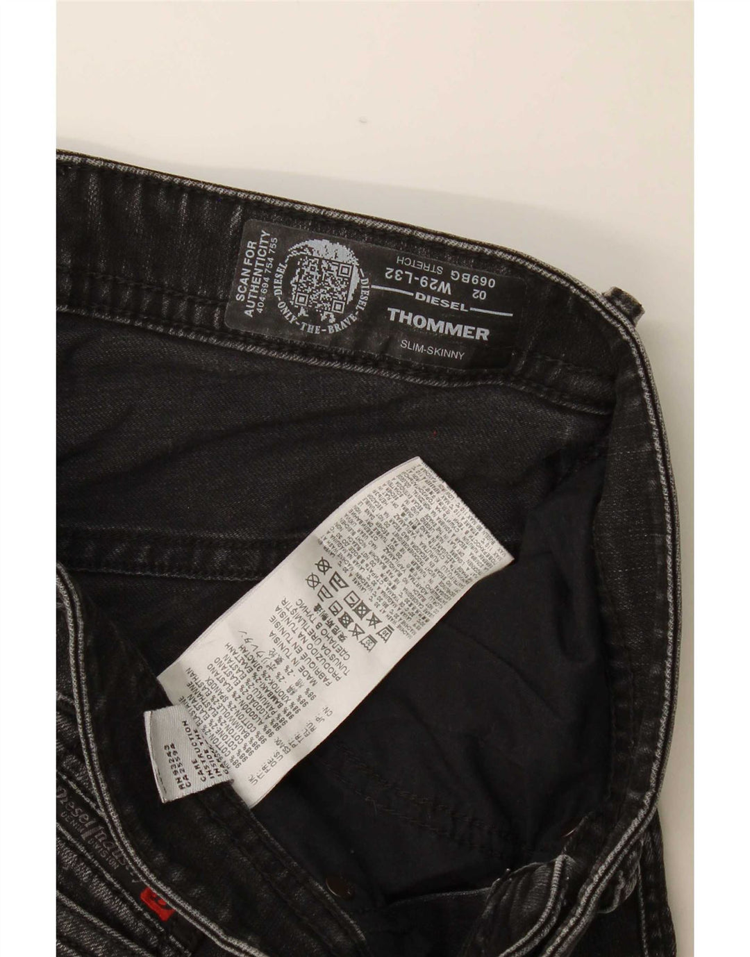 Diesel Mens Thommer Denim Shorts W29 Medium Black Cotton