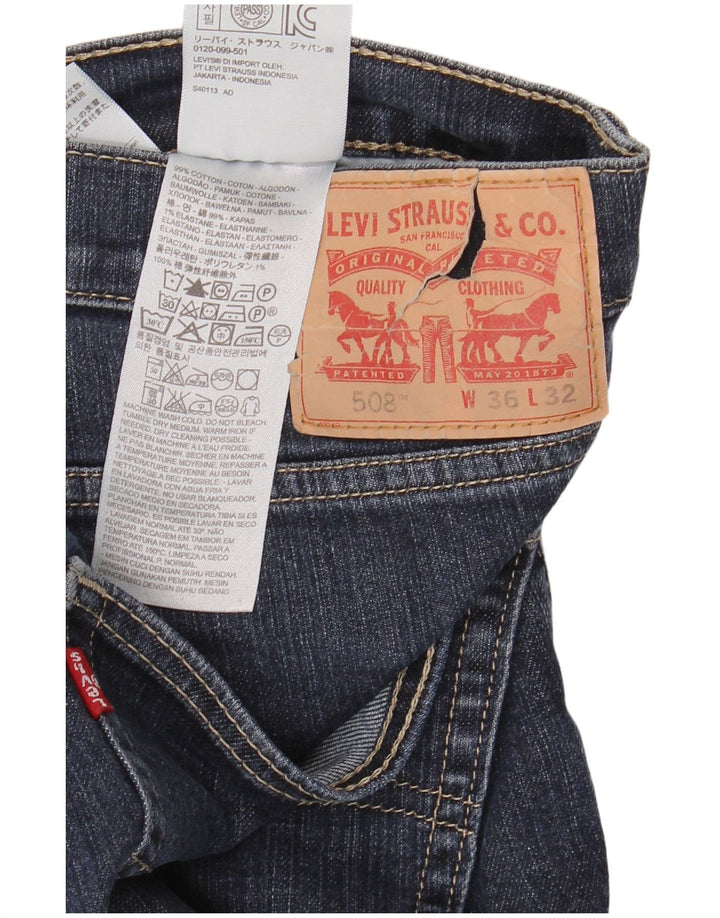 Levi's Mens 508 Slim Jeans W36 L32 Navy Blue Cotton