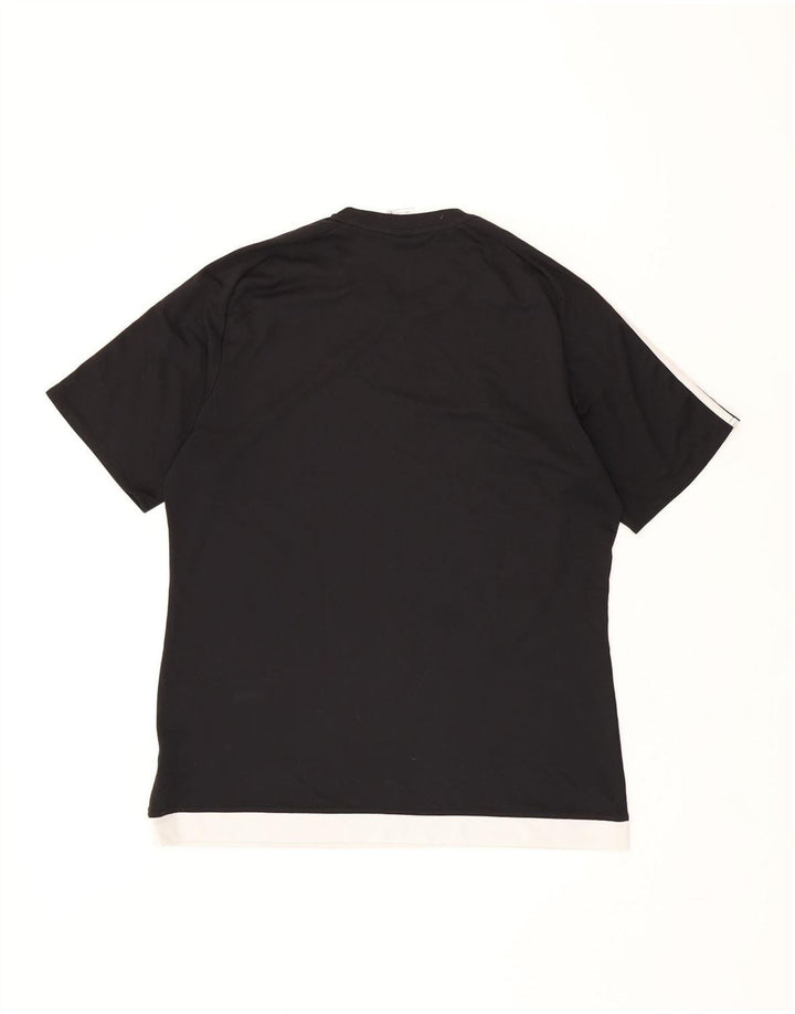 ADIDAS Mens Climalite T-Shirt Top Large Black Colourblock Polyester