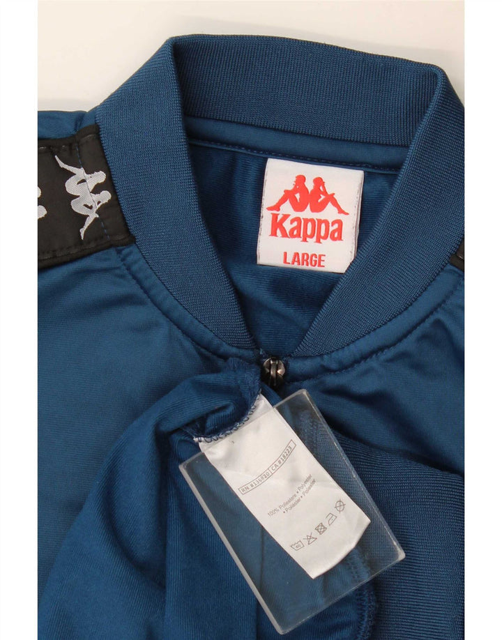 Kappa Mens Graphic Tracksuit Top Jacket Large Navy Blue Colourblock