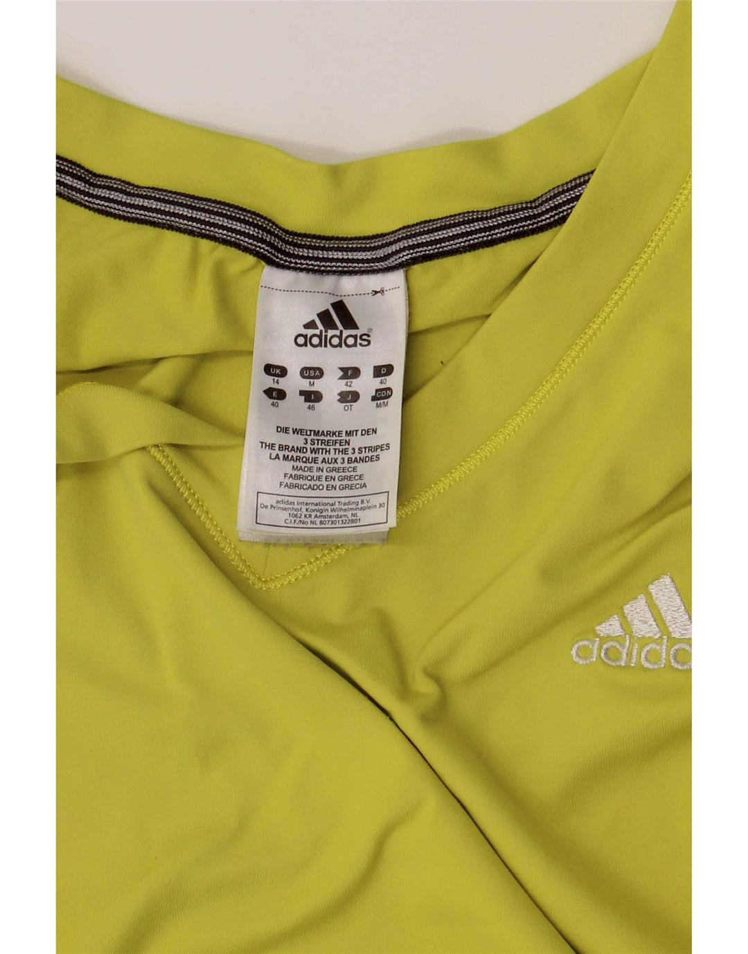 Adidas Womens Poplin T-Shirt Top UK 14 Medium Green Polyamide