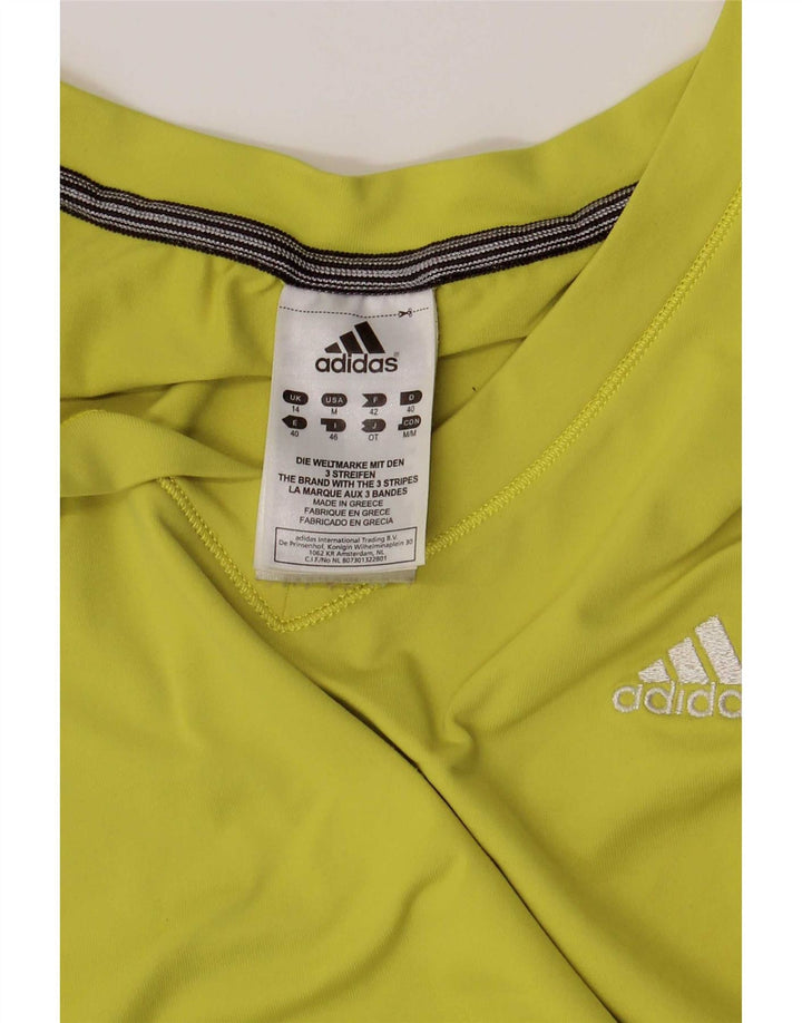 Adidas Womens Poplin T-Shirt Top UK 14 Medium Green Polyamide