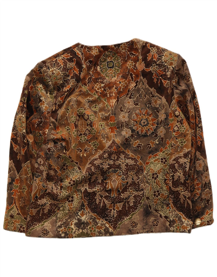 Marina Rinaldi Womens 3 Button Blazer Jacket Size 21 Medium Brown Floral