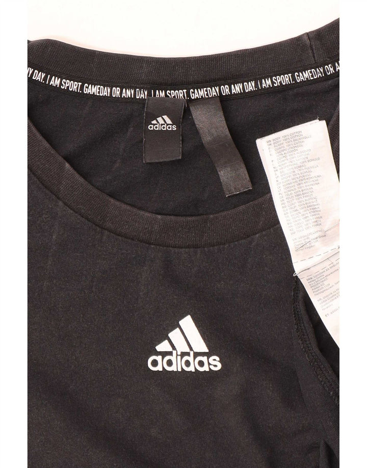Adidas Mens T-Shirt Top 2XL Black Cotton