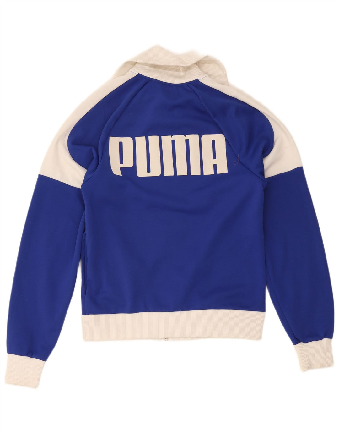 Puma Mens Graphic Tracksuit Top Jacket Small Blue Colourblock Polyester