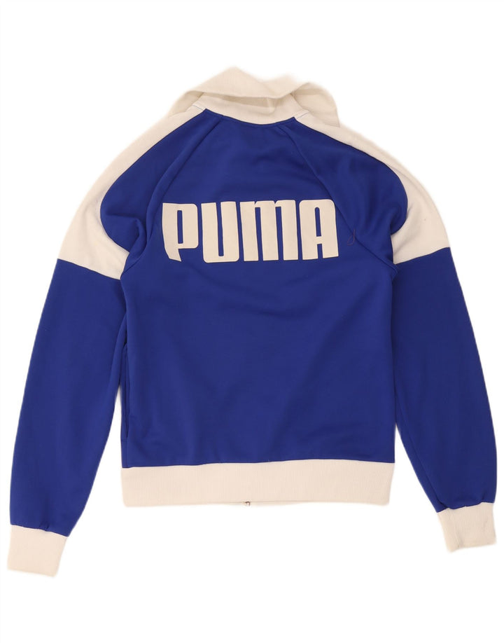 Puma Mens Graphic Tracksuit Top Jacket Small Blue Colourblock Polyester