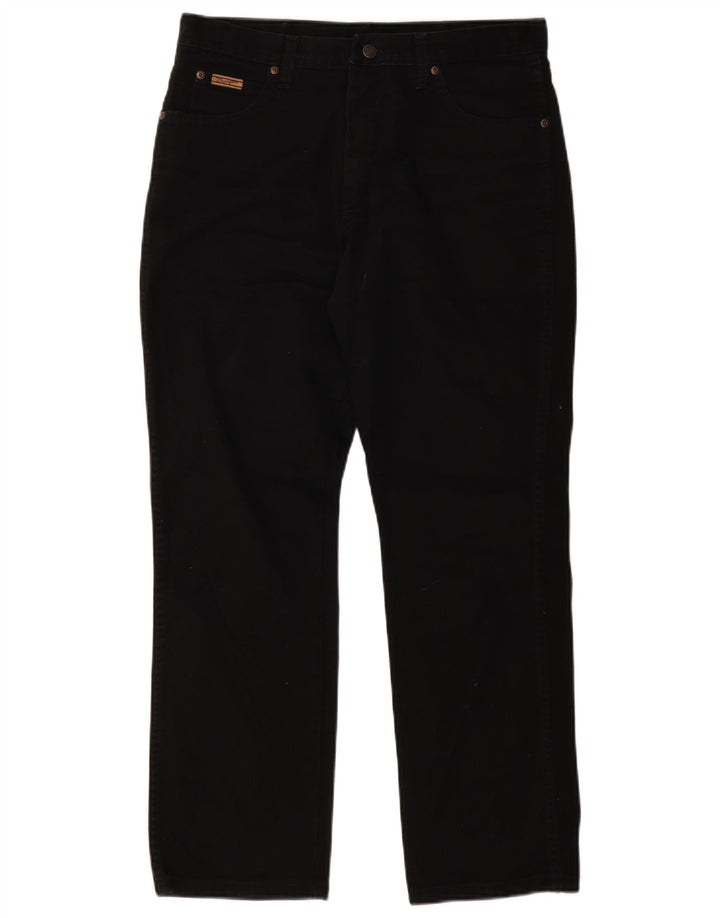 Wrangler Mens Texas Straight Jeans W34 L30 Black Cotton