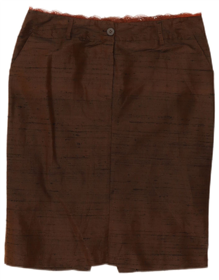Vintage Womens Pencil Skirt W29 Medium Brown Flecked