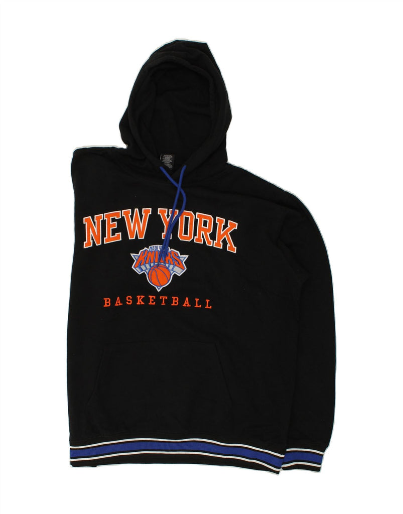 NBA Mens New York Graphic Hoodie Jumper 2XL Black Cotton | Vintage NBA | Thrift | Second-Hand NBA | Used Clothing | Messina Hembry 
