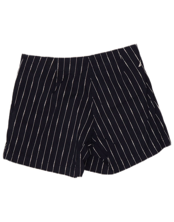 NAUTICA Womens Chino Shorts US 8 Medium W32  Navy Blue Striped Cotton