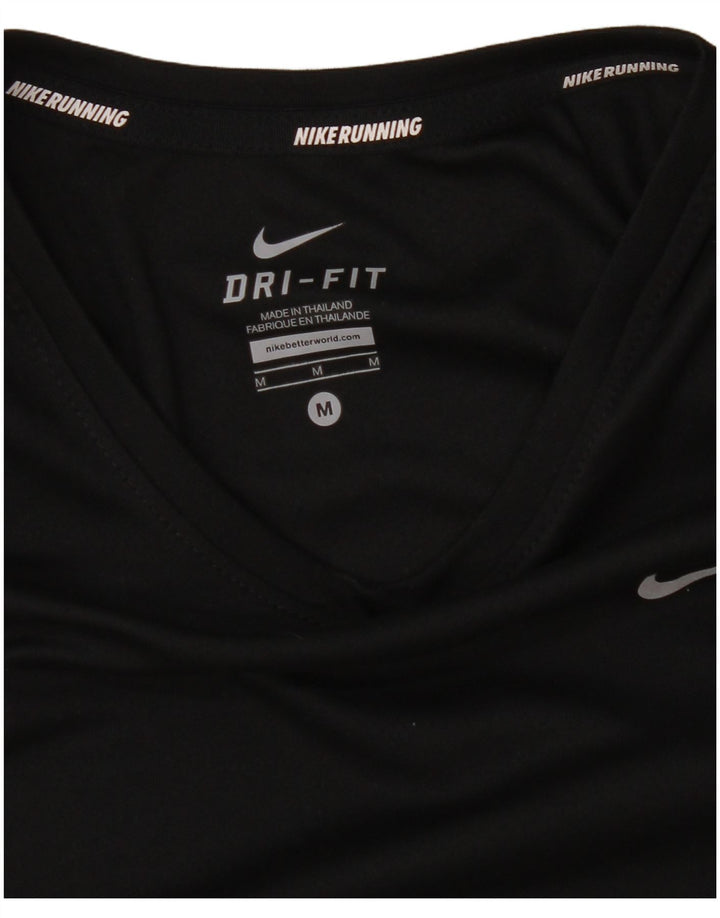 Nike Womens Dri Fit Top Long Sleeve UK 14 Medium Black
