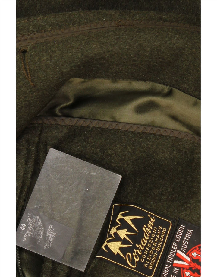 VINTAGE Mens Overcoat EU 44 XS Khaki Wool