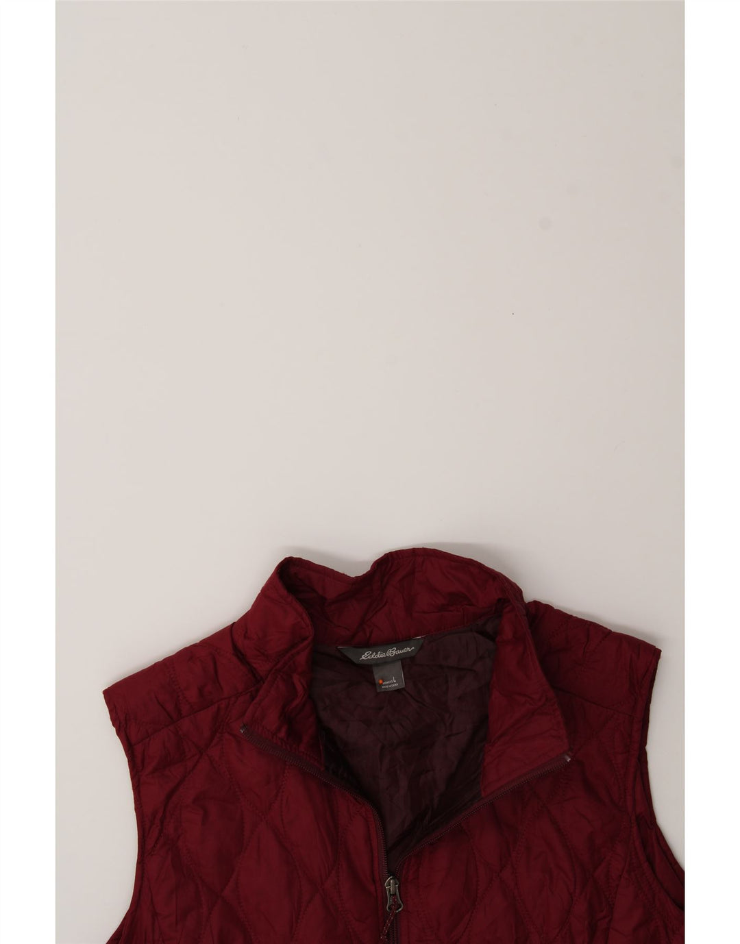 EDDIE BAUER Womens Quilted Gilet UK 16 Large Burgundy Polyester Vintage Eddie Bauer and Second-Hand Eddie Bauer from Messina Hembry 