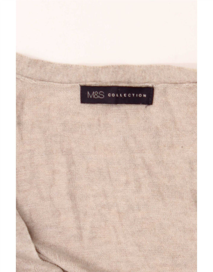 Marks & Spencer Womens Cardigan Sweater UK 14 Medium Grey