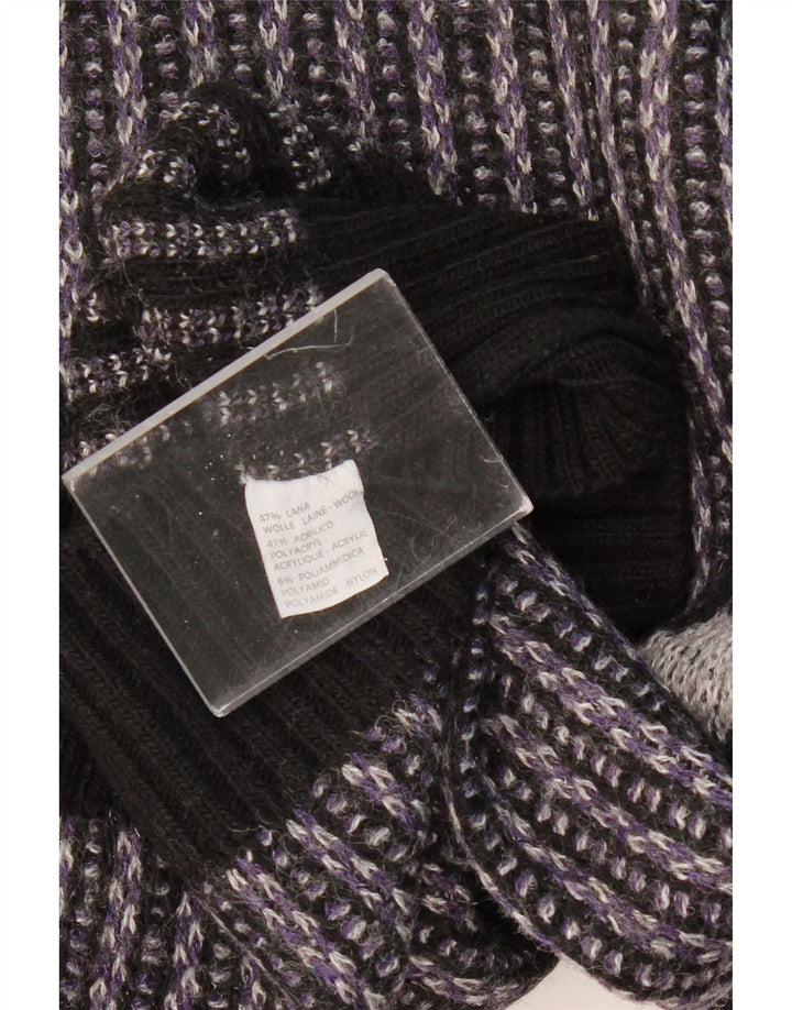 VINTAGE Womens Crew Neck Jumper Sweater UK 16 Large Purple Geometric Wool