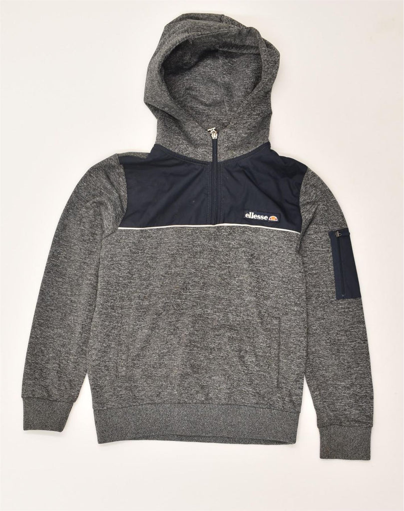 ELLESSE Boys Zip Neck Hoodie Jumper 10-11 Years Grey Polyester | Vintage Ellesse | Thrift | Second-Hand Ellesse | Used Clothing | Messina Hembry 