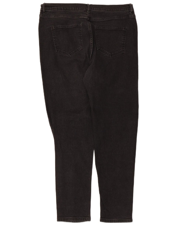 Marks & Spencer Womens Skinny Jeans UK 16 Large W34 L28 Black Cotton