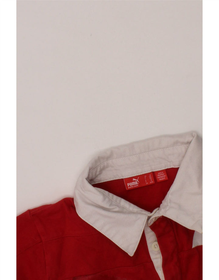 PUMA Boys Graphic Long Sleeve Polo Shirt 9-10 Years Red Vintage Puma and Second-Hand Puma from Messina Hembry 