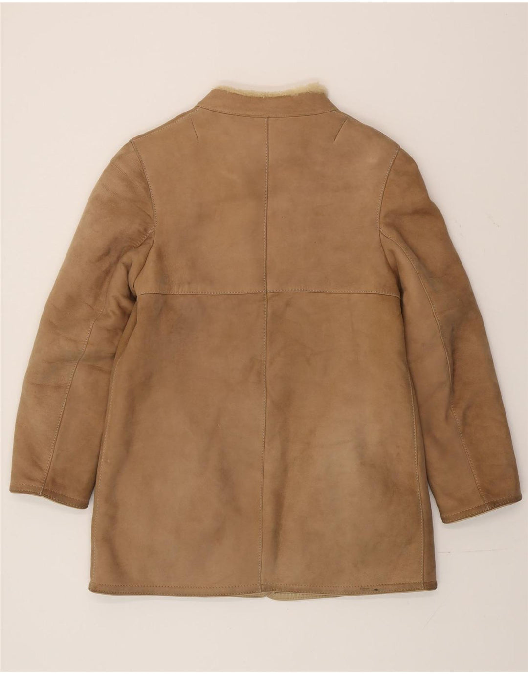 Vintage Womens Shearling Coat IT 44 Medium Beige Shearling