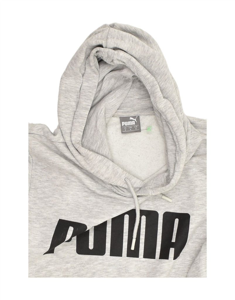 PUMA Mens Graphic Hoodie Jumper Medium Grey Cotton | Vintage Puma | Thrift | Second-Hand Puma | Used Clothing | Messina Hembry 