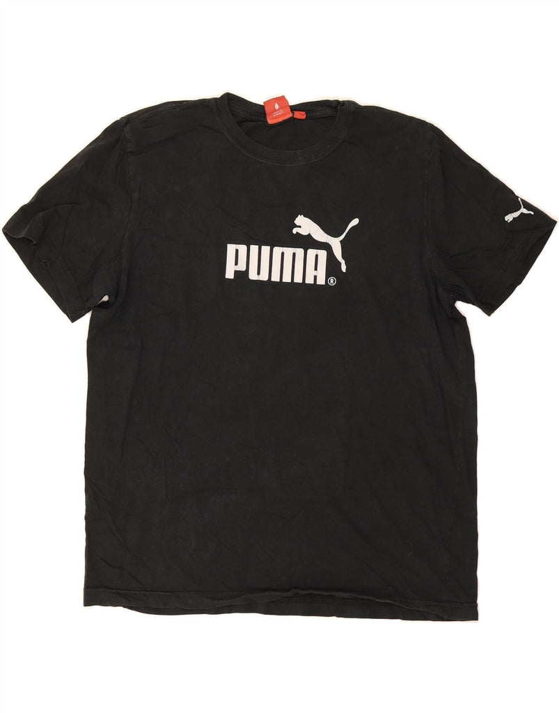 PUMA Mens Graphic T-Shirt Top Medium Black Cotton Vintage Puma and Second-Hand Puma from Messina Hembry 