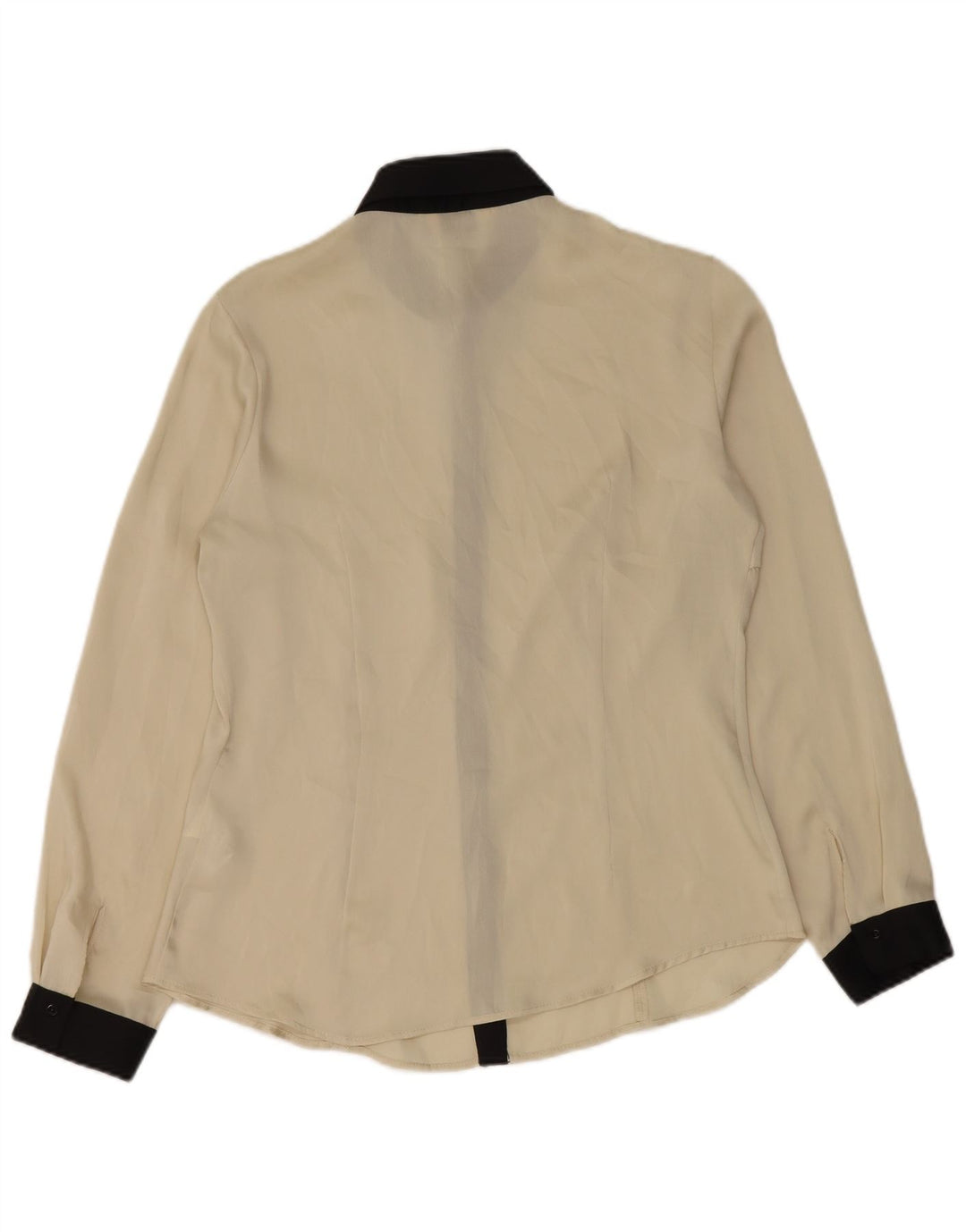 Vintage Womens Shirt IT 46 Large Beige Colourblock Polyester