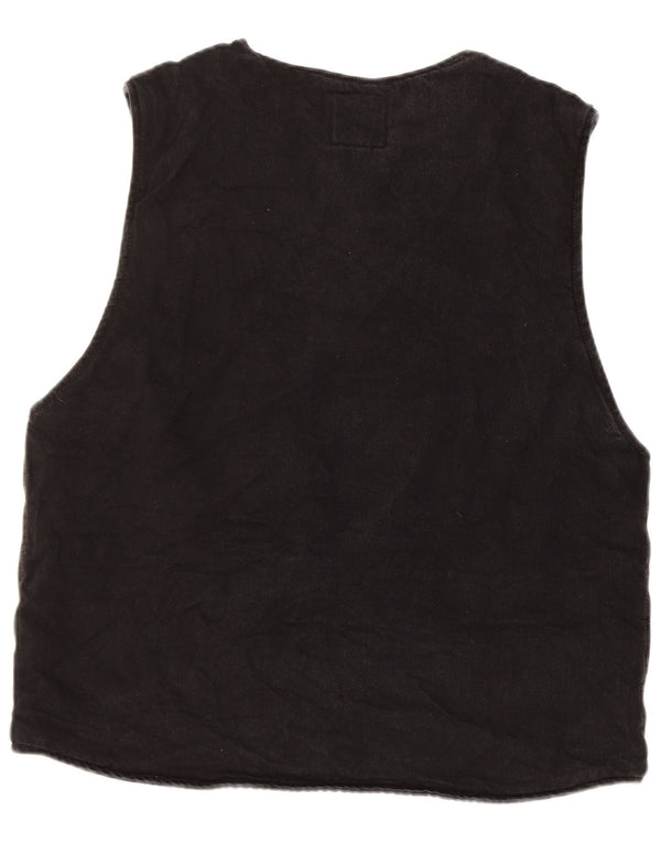 Zara Mens Denim Utility Gilet UK 42 Large Black Cotton