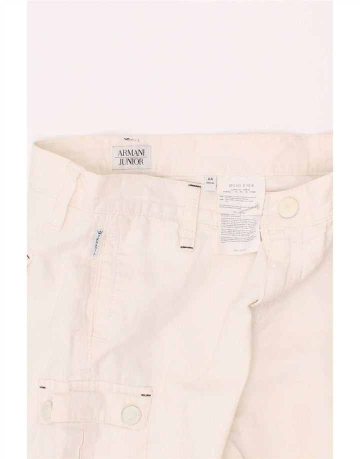 Armani Junior Boys Cargo Shorts 7-8 Years W24 White Cotton