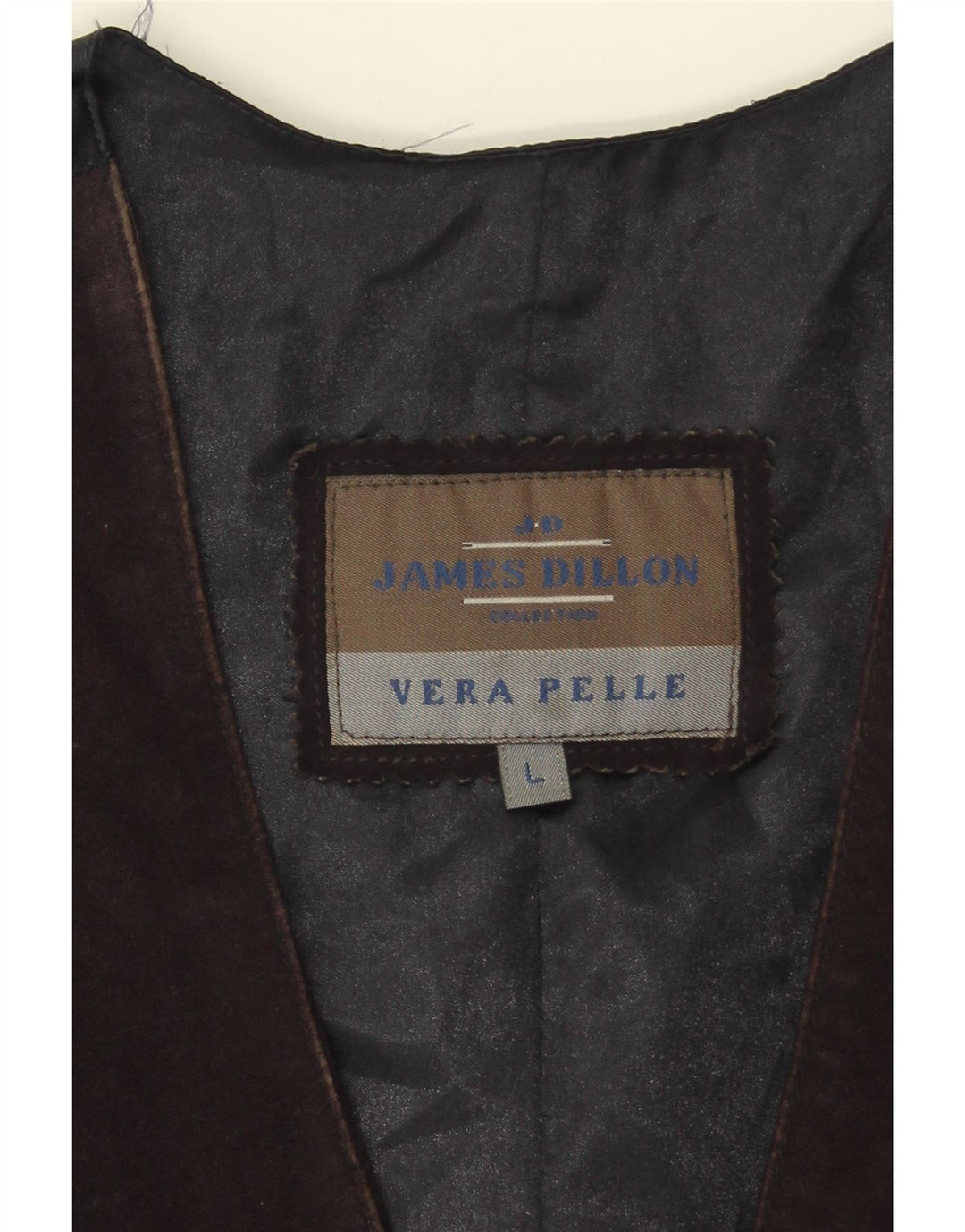 James Dillon Mens Suede Waistcoat Large Brown Leather