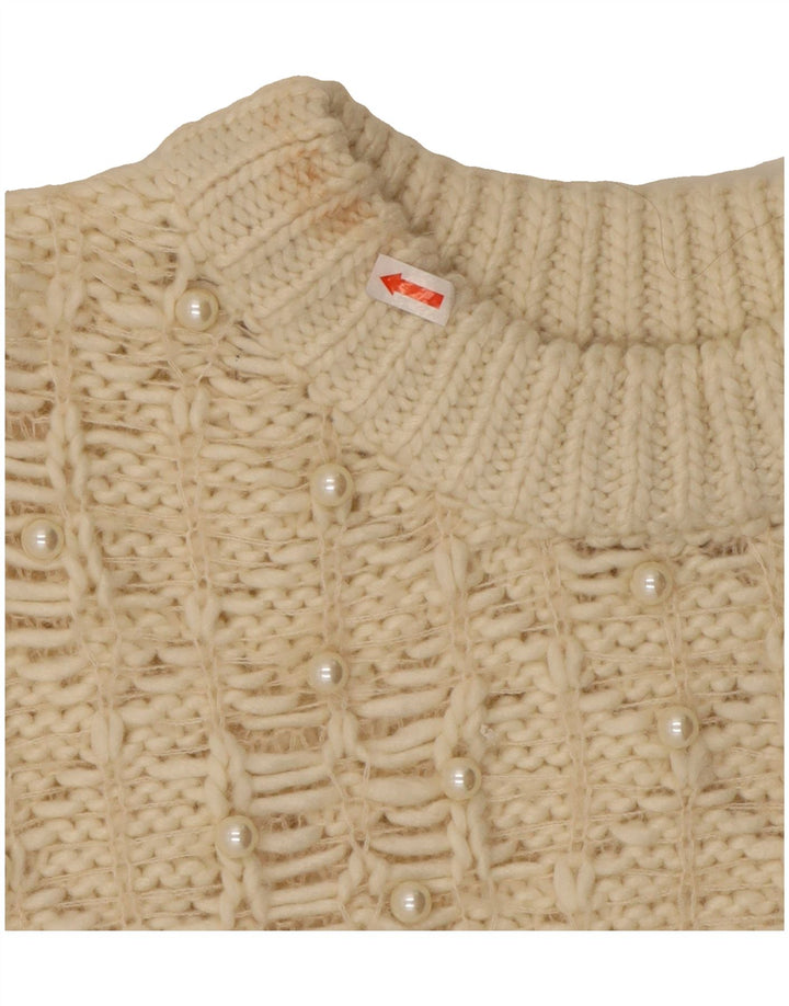 ZARA Womens Oversized Crop Crew Neck Jumper Sweater UK 10 Small Off White Vintage Zara and Second-Hand Zara from Messina Hembry 