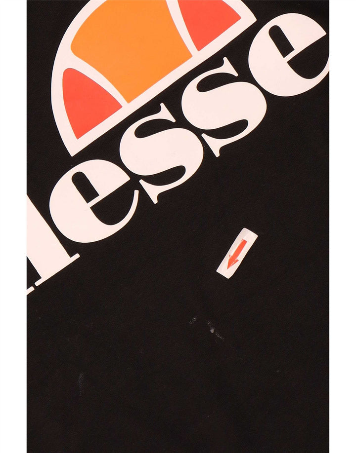 Ellesse Mens Graphic Sweatshirt Jumper Small Black Cotton