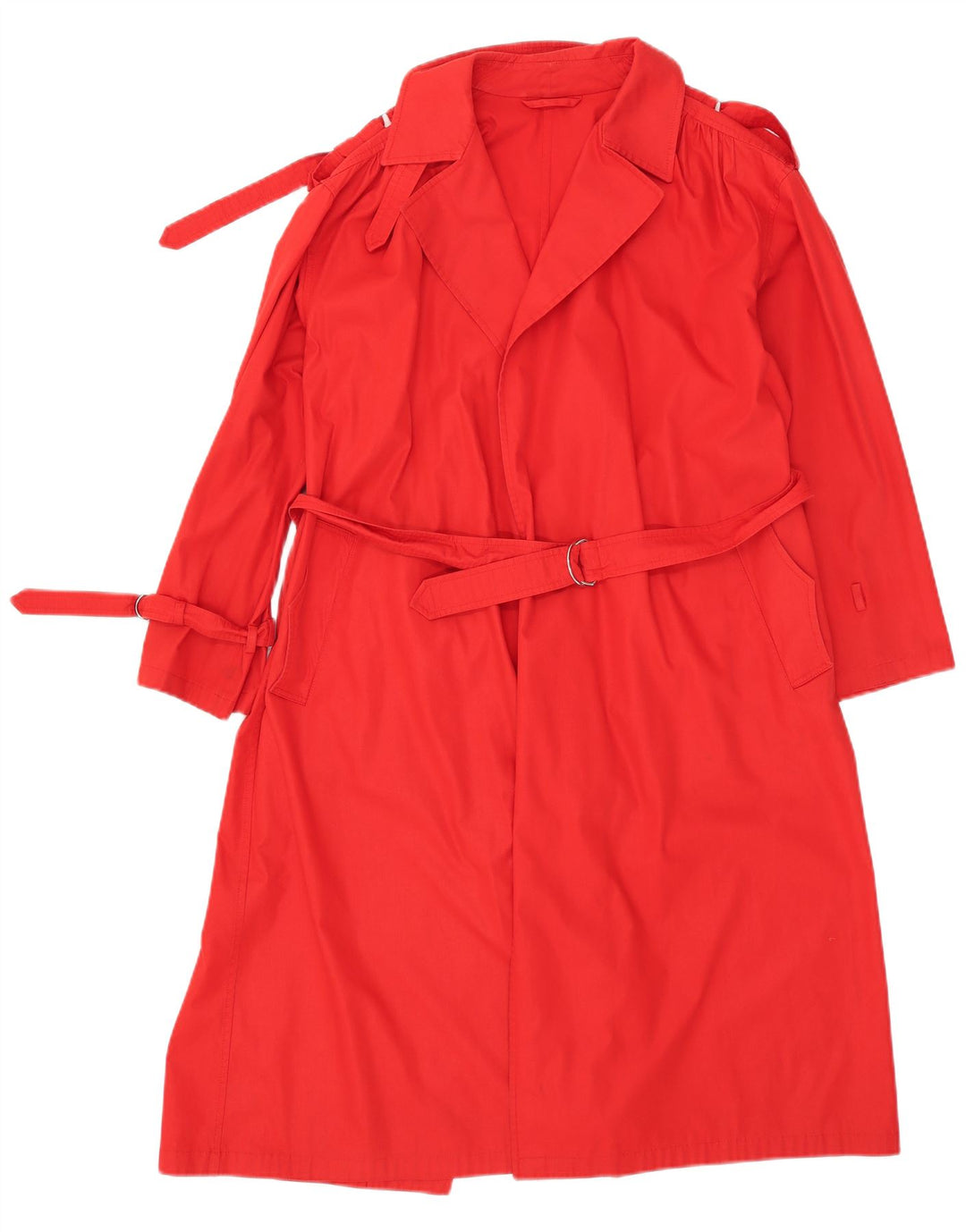 VINTAGE Womens Trench Coat UK 14 Medium Red Polyester