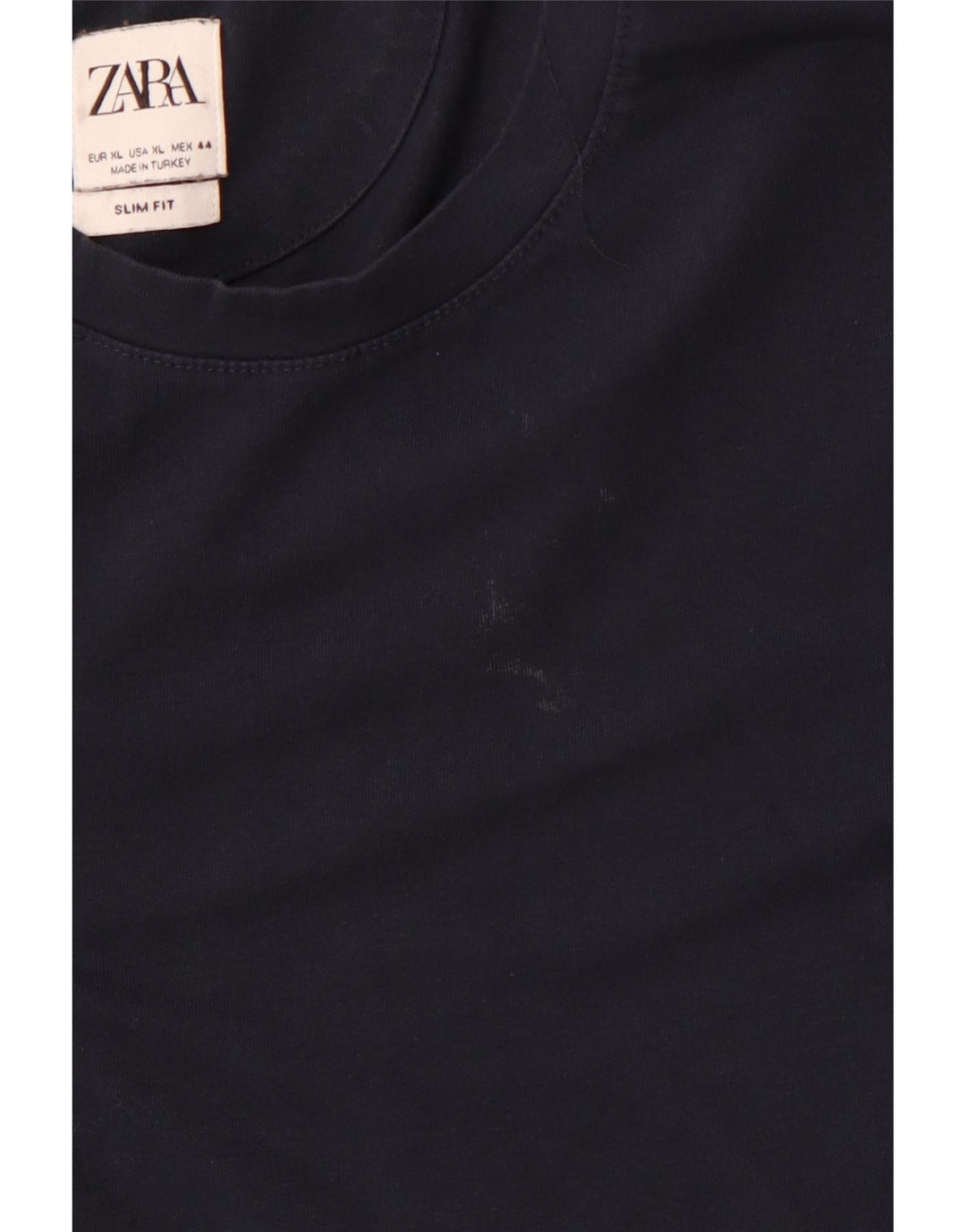 Zara Mens Slim Fit T-Shirt Top XL Navy Blue