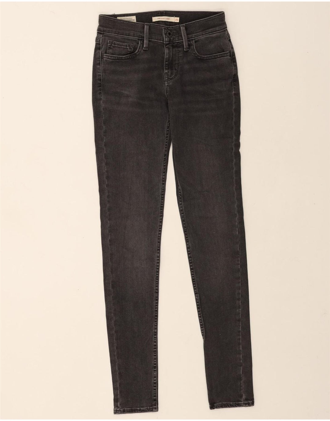 Levi's Womens 710 Super Skinny Jeans W25 L32 Grey Cotton