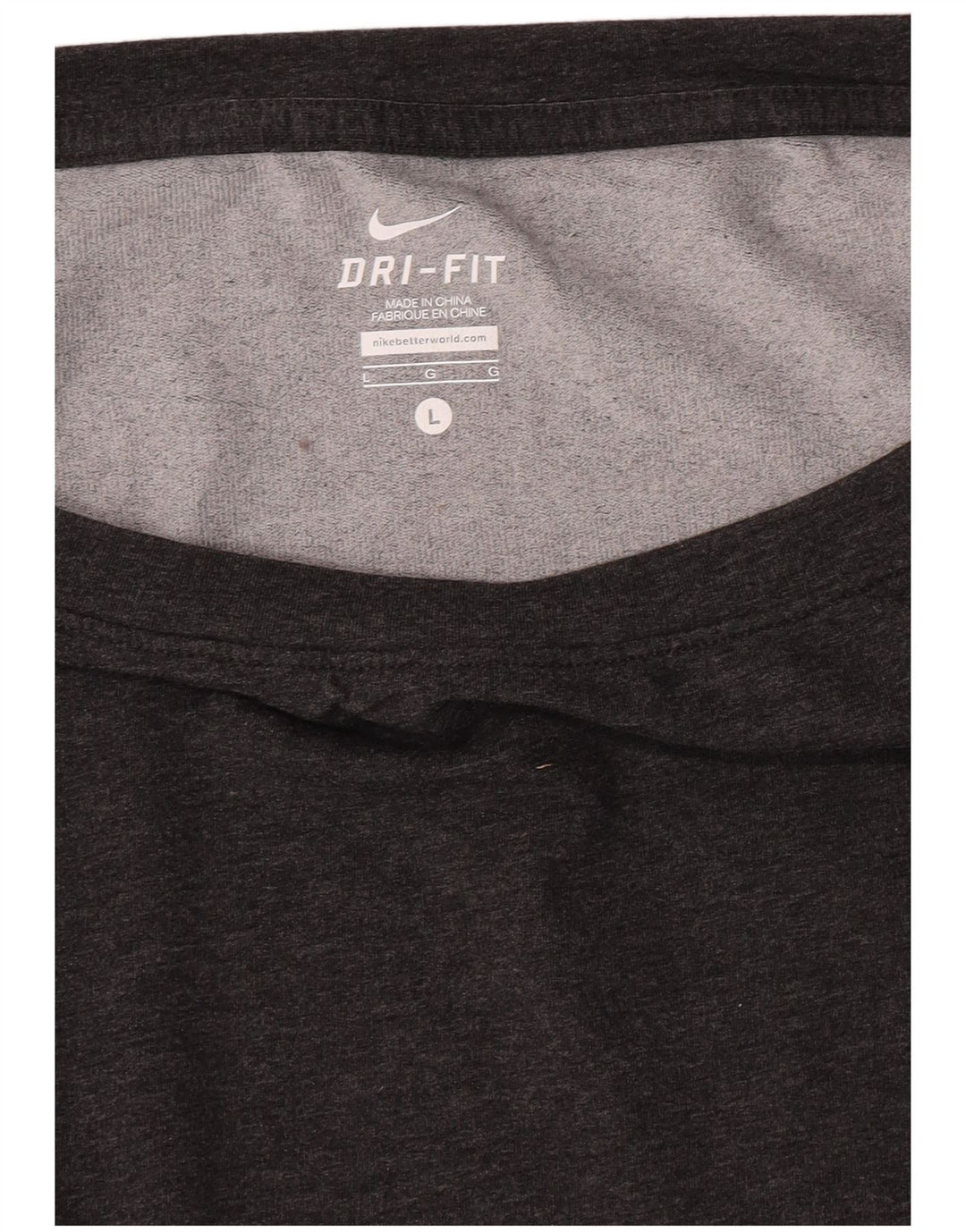 Nike Womens Dri Fit Top Long Sleeve UK 16 Large Grey Flecked Polyester