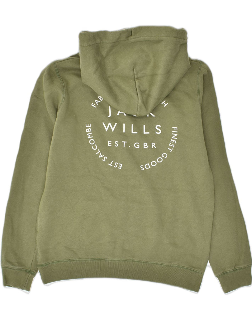 JACK WILLS Womens Oversized Graphic Hoodie Jumper UK 6 XS  Khaki Comics | Vintage Jack Wills | Thrift | Second-Hand Jack Wills | Used Clothing | Messina Hembry 